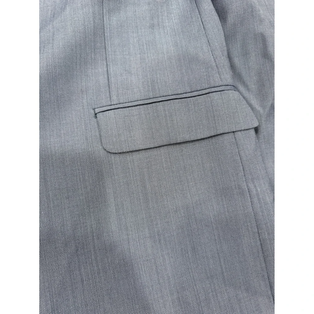 Lauren Ralph Lauren Mens 46L Blue Sharkskin Wool Blend Blazer Sport Coat 46 Long
